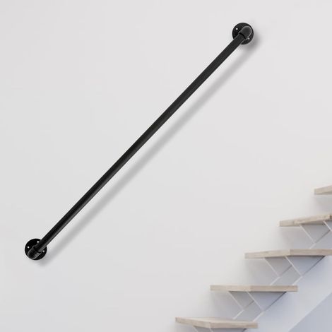 Rampe d'escalier noire moderne de 122 cm, rampe de garde-corps murale intérieure et extérieure (1/5)