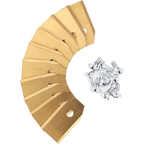 Trade-Shop 12x Ersatzmesser Ersatzklingen Titan Gold 0,75mm für Gardena Smart Sileno, Smart Sileno+, Sileno 250, 500, Flymo 1200R Mähroboter (1/5)