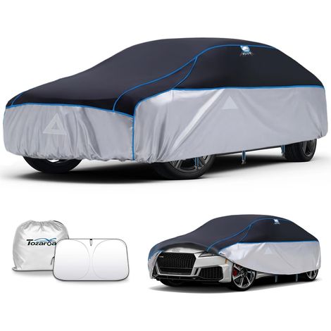 Bâche Voiture Anti-grêle Étanche avec Pare Soleil Voiture, Housse de Protection Anti grêle pour Voiture Extérieur Contre UV,Bache Voiture la Grele pour TT,Z3,Tigra,MX5(Jusqu'à 420cm) (1/5)