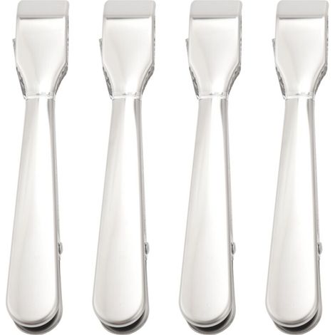 4Pcs Eiszange Edelstahl Servierzange mit ZäHnen SäGezahn für EisküBel Eiszange mit Federn für Restaurant (1/5)