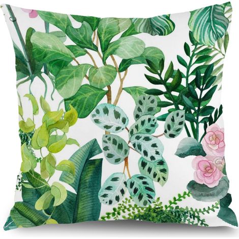 Housses de coussin fleurs naturelles décoration salon jardin,50×50cm (1/5)