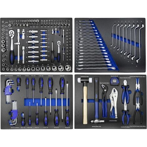 JBM 43708A Set di 4 termoformati con utensili blu 172 Pz.