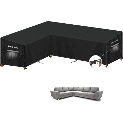 L-Form Gartenmöbel Abdeckung wasserdicht 420D Oxford für Ecklounge & Rattansofa (1/5)