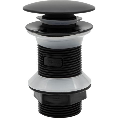 Essebagno Vidage métal pop-up rond universel noir mat