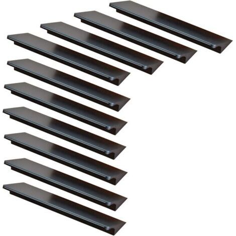QORVA-Lot de 10 poignées de porte (cuisine, placard, tiroir, chambre, etc.), entraxe 64 mm, aluminium, vis incluses. (1/4)