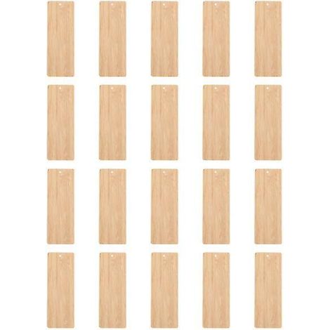 20 étiquettes cadeaux vierges en bois, marque-pages créatifs en bambou, décoration à faire soi-même (1/4)