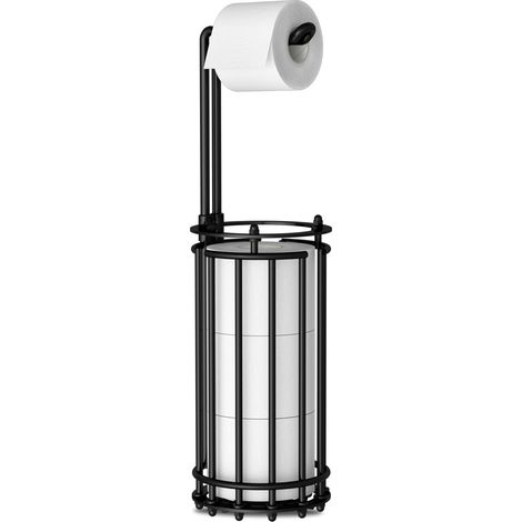 Porte Papier Toilette sur Pied, Porte-Rouleau, för Cuisine, Convient pour Les WC et salles de Bain, 4 Rouleaux de réserve (1/5)