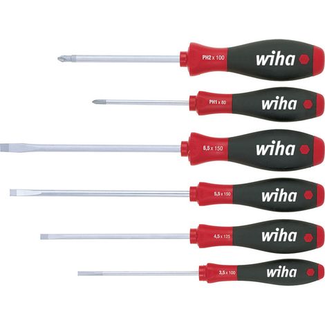 Jeu 6 Tournevis Softfinish Fente-Phillips Lames Rondes 07152