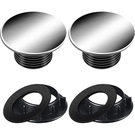 Cache-trou pour robinet d'évier, cache-trou pour robinet de cuisine, en acier inoxydable brossé (diamètre de 1 à 1,6 pouces) (1,10 à 1,60 pouces) (1/5)
