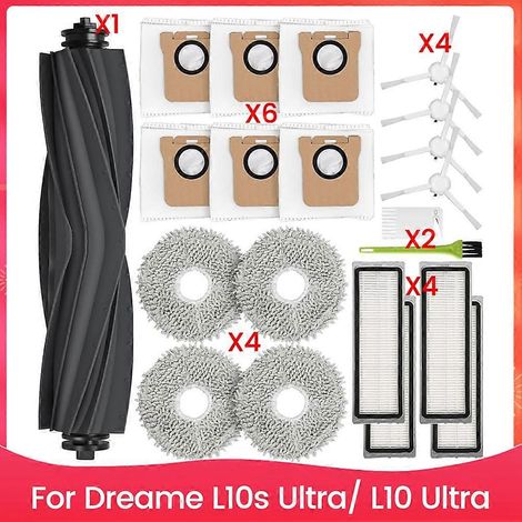 Pour Dreame L10s Ultra/ L10 Ultra – pièce détachée Main Side Brosses HEPA Filtres Serpillière Cloth Dust Bags (1/5)