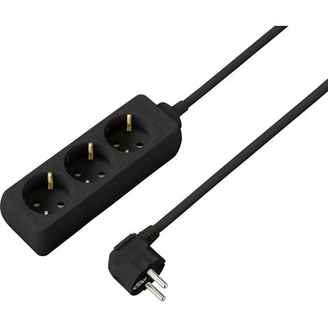 Sygonix SY-4890978 Steckdosenleiste 3fach Schwarz Schutzkontakt 1 St.