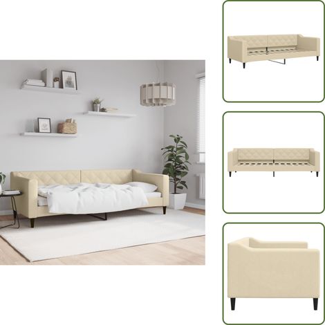 The Living Store Sofá cama sin colchón tela crema 80x200 cm - Sofá cama 2 en 1