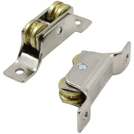 Schiebetürrollen, Zweirollen – Eisenrollen, Feststehende Torrolle, Nutstützrolle mit U-Nut, Laufrolle für Schiebetürschienen, Glasrolle, 2 Stück (1/4)