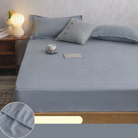 Drap housse 180x200cm, drap housse microfibre, poche profonde 28 cm (1/5)