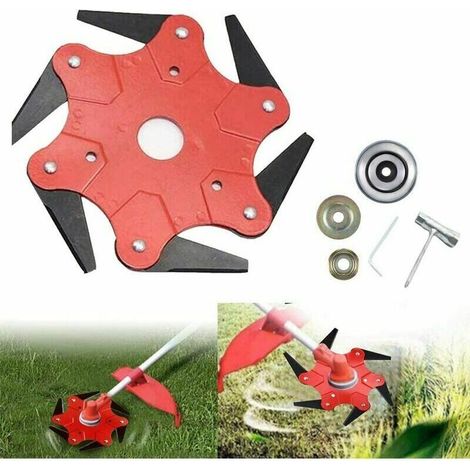6-tooth steel razor blade cutting head with working head, 65-minute lawn mower grass (1/5)