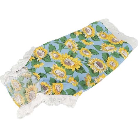 Jupe d'été pour chats et chiens, motif tournesol, respirante, douce et mignonne, bleue, taille L. Protection solaire. (1/2)