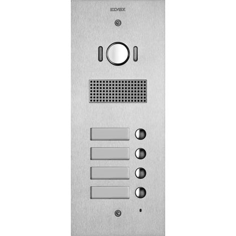 VIMAR - 41524 Placca Steely 2F+ A/V 4 puls. acciaio
