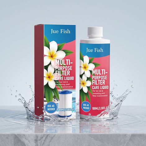 Diese vielseitige Poolfilter-Reinigungslösung löst Flecken, beseitigt Gerüche und reinigt den Pool von Verunreinigungen – für klares Wasser – 100 ml -- BIEMMEDUE (1/5)