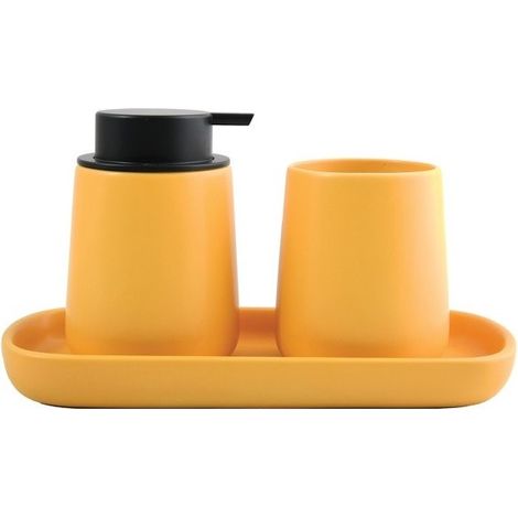 Lot de 3 accessoires de salle de bain en céramique MAONIE Safran mat MSV