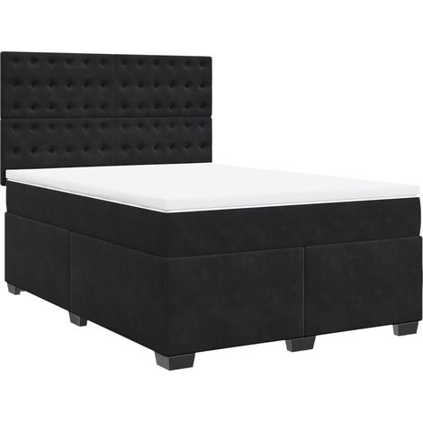 Maison Exclusive - Giroletto a Molle con Materasso Nero 140x190 cm in Velluto
