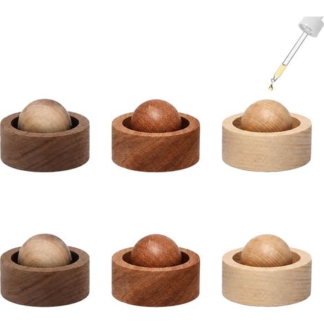6 Pcs Solid Wood Aroma Diffusion Ball with Base (1/5)
