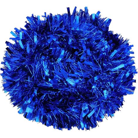 1 Blue Tinsel Christmas Decorations Tree 9cmx2m (1/3)