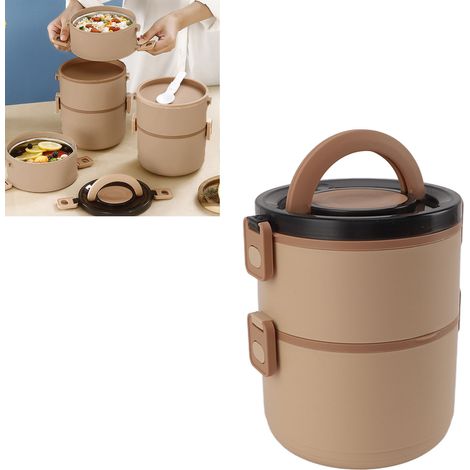 Isolierte Lunchbox aus Edelstahl 304 für Schüler, mit Deckel, tragbar für Büroangestellte, großes Fassungsvermögen, doppelwandig (1/5)