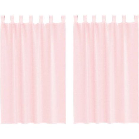 Maison Exclusive - Voile Vorhänge mit Schlaufen 2 Stk. Hellrosa 1