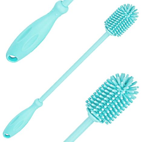 Brosse À Bouteilles En Silicone - Tête Fine Et Longue Pour Récipients Étroits - Manche Antidérapant - Pour Bouteilles, Vases, Verres Et Appareils De Cuisine - 1 Pièce (1/5)