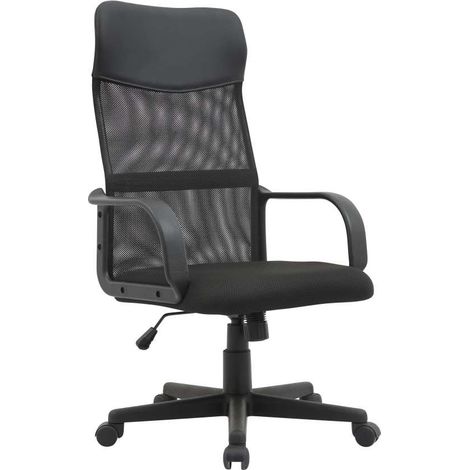 Domo Mea Poltrona Ufficio Ergonomica Nera - Seduta in PU e Schienale in Mesh