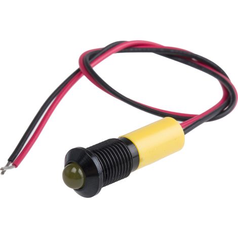 Voyant LED lumineux Jaune RS PRO, dia. 8mm, 220V c.a., IP67 ( Prix pour 1 )