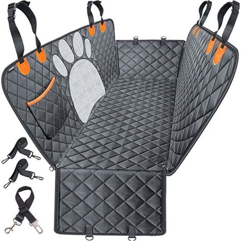 Housse de Siège pour Chien Housse Banquette Arrière Antidérapant et Imperméable avec Fermeture à Glissière Extérieure Chien Housse de Protection de Coffre Universelle pour Voitures 135X148 c