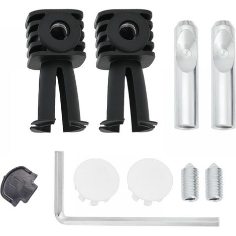 Boulons de fixation pour WC suspendus, kit de fixation universel pour WC suspendus, charnière de fixation (noir) (1/5)