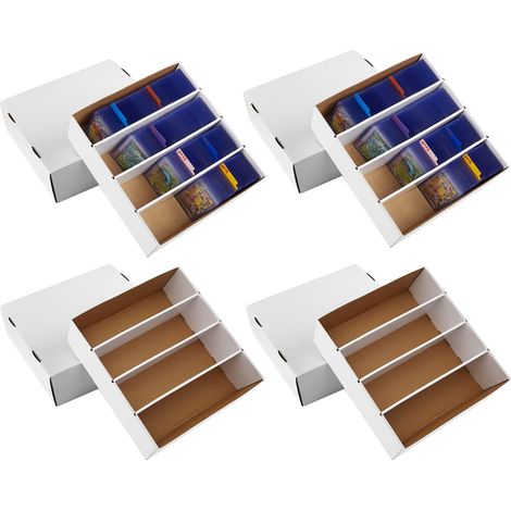 Boîte de rangement en carton pour cartes de sport avec séparateurs, pour cartes de baseball et cartes à collectionner (1/5)