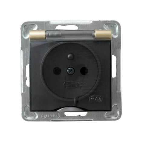 Enchufe Impresja a prueba de salpicaduras con o sin tapa transparente IP44, color oro metalizado GPH-1YZ/m/28/d (1/2)