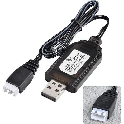 USB Chargeur Câble RC Universel avec connecteur XH-3P Plug pour 2S 7.4V LiPo Batterie, Compatible Voiture RC Bateau RC Drone RC Avions RC et Autres Jouets télécommandés. (1/5)