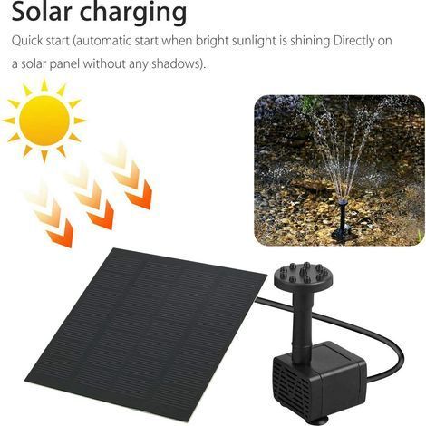 Fontaine à eau avec cellules solaires et 4 têtes d'arrosage (1/4)