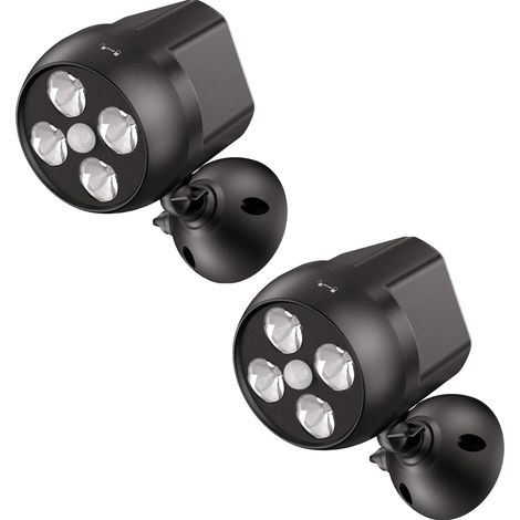 Lot de 2 Lampe extérieure avec capteur de mouvement Imperméable à l'eau, Projecteur led avec capteur sans fil, Lumière extérieure de Sécurité (1/5)