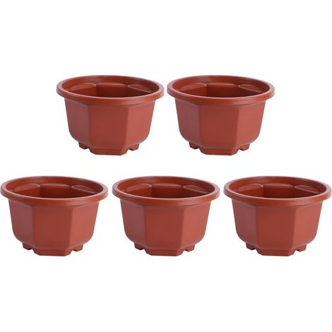 UKCOCO Pots de fleurs suspendus en plastique résistants et pratiques, lot 5, forme octogonale (1/5)