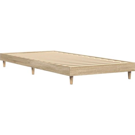 Lit simple Lit adulte Cadre de lit sans matelas chêne sonoma 75x190 cm (1/5)