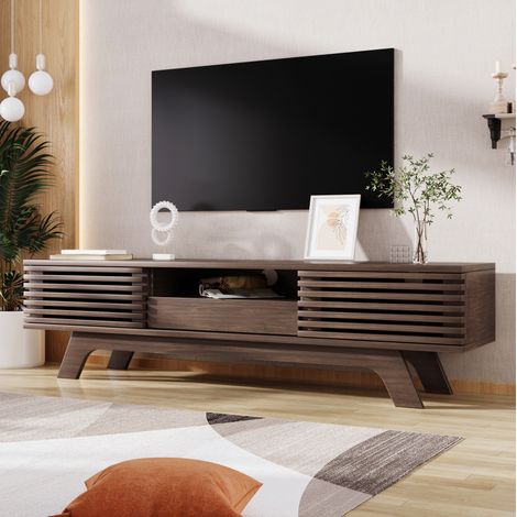 meuble tv rangement 150 cm vintage bois naturel OKMYHOME (1/5)