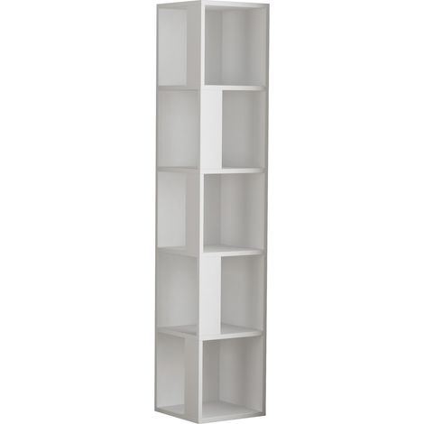 Bibliothèque en bois "Piano" - 34 x 34 x 161 cm - Blanc (1/3)