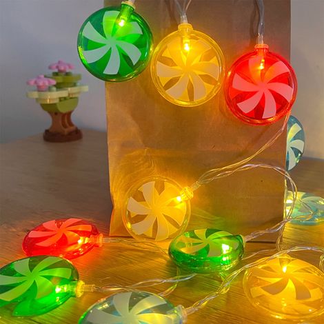 Guirlande Lumineuse En Forme De Bonbon - LED Multicolore - 150 cm - Pour Décoration Intérieure Et Extérieure - Fête De Noël Anniversaire Mariage Jardin (1/5)
