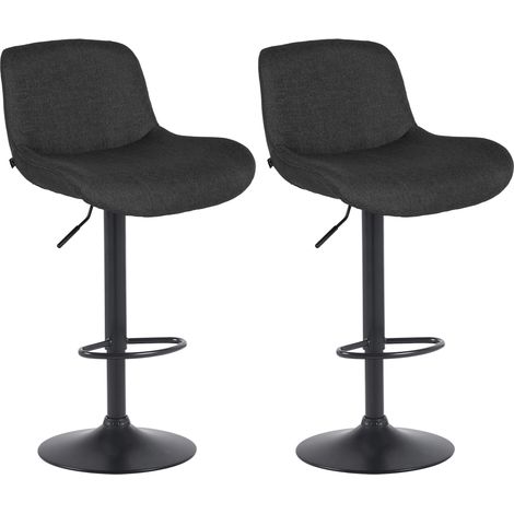 2er Set Barhocker Solon Schwarz schwarz Stoff