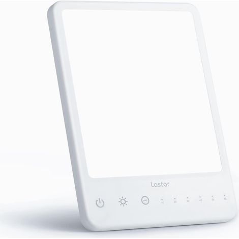 Lampe de luminothérapie 10 000 lux pour lutter contre la dépression, 2 couleurs de lumière, 5 niveaux de luminosité, sans UV, avec minuterie et fonction mémoire, et support pour la maison et le bureau