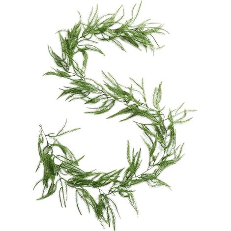 Guirlande de Noël réaliste en pin vert, décoration en cèdre réaliste pour cheminée, 1,8 mètre (1/5)