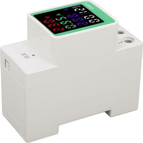 Digitales LED-Energiemessgerät für DIN-Schienenmontage mit Anzeige von Spannung, Stromstärke, Frequenz und Leistung, AC-Leistungsmessgerät (70–150 V), Strommonitor (1/5)