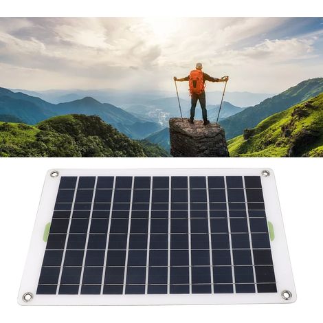 20-Watt-Solarpanel für den Außenbereich, Solar-Autolüfter, Solarstromerzeugungspanel für Mobiltelefone mit Zigarettenanzünder und Plus-/Minus-Klemmen. (1/5)