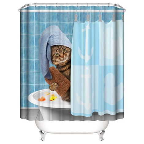 Rideau de Douche d'Animaux 150180 cm（CAT）, Rideau de douche C