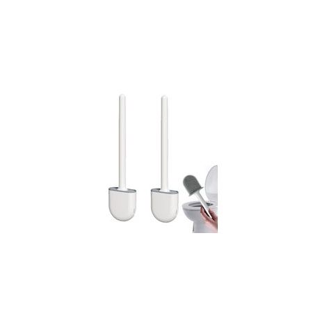 Lot de 2 brosses de toilette murales - Blanc clair de lune - Canalisation (1/5)